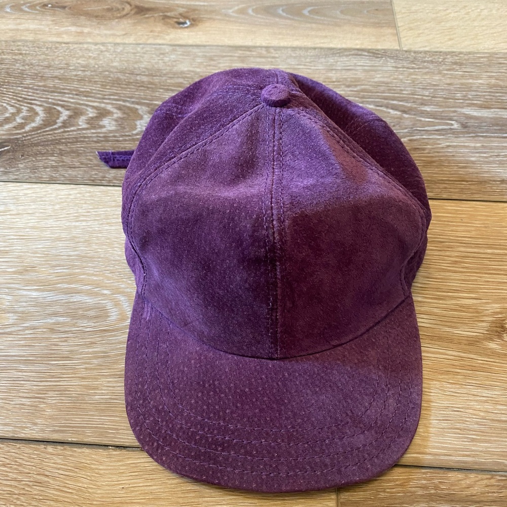Henschel Hatquarters OSFA Baseball Hat Purple Suede 6-Panel Adjustable USA 80’s